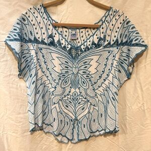 Embroidered Bohemian Butterfly Blouse